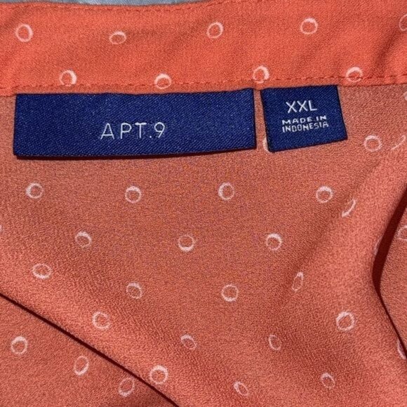 APT.9 Womens XXL Coral Polka Dot Sleeveless Blouse - Picture 3 of 8